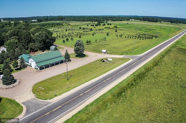 drone / aerial view with a rural view