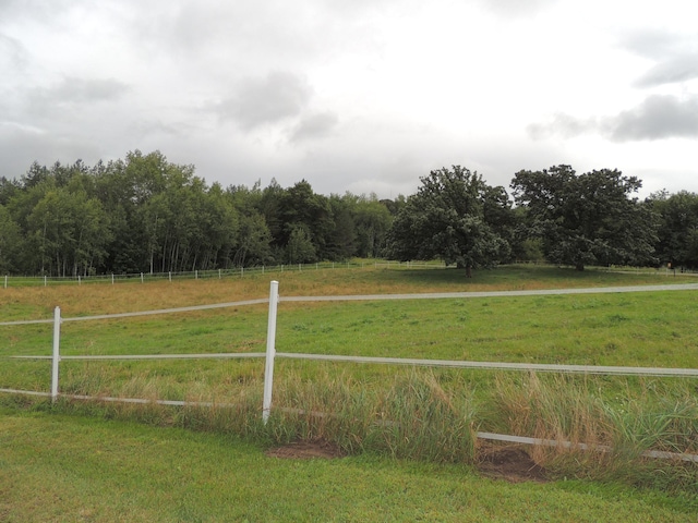 view of yard with a rural view