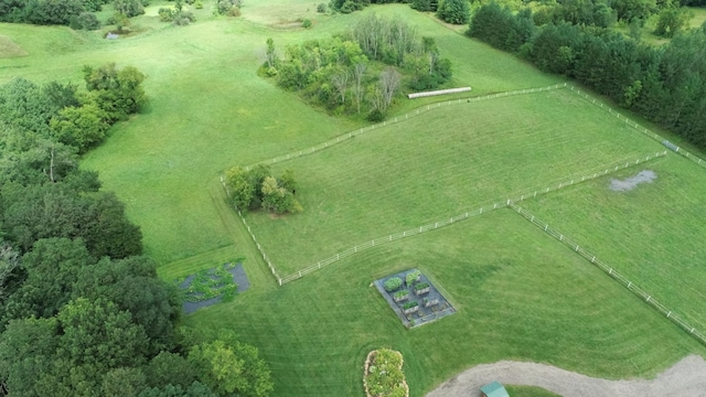 bird's eye view with a rural view