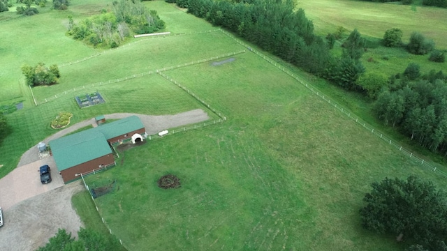 aerial view with a rural view