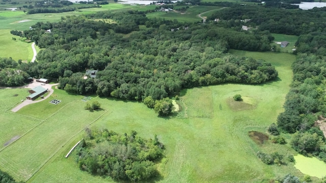 aerial view featuring a rural view