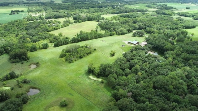 bird's eye view with a rural view