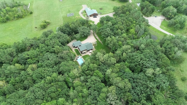 drone / aerial view with a rural view