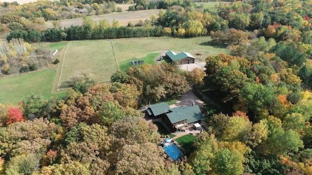 bird's eye view featuring a rural view