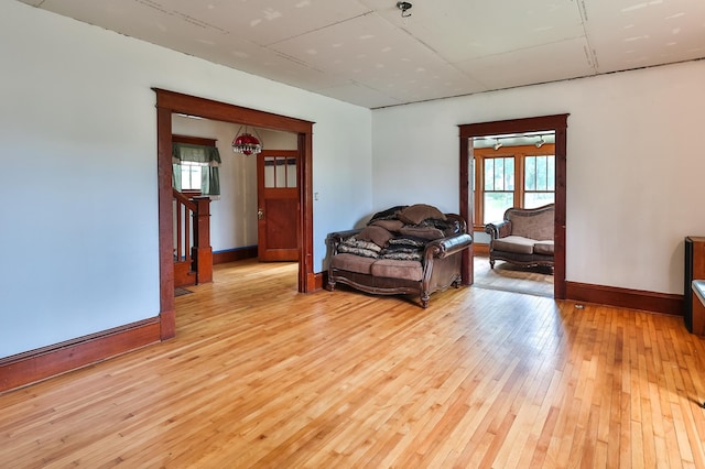 unfurnished room featuring light wood-type flooring