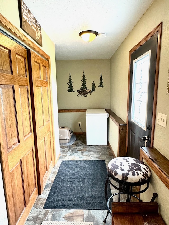 interior space with tile patterned flooring