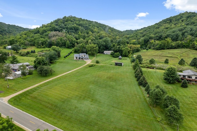 drone / aerial view featuring a rural view