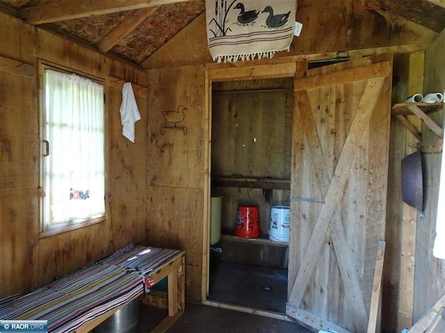 misc room with plenty of natural light and vaulted ceiling