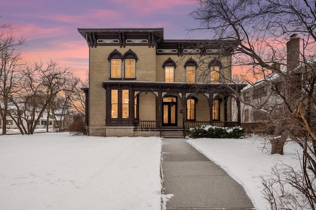 italianate home with a porch