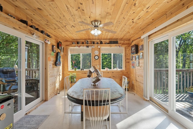 2894 115th Ave, Greenbush Twp, MN 55371 - sunroom / solarium featuring wooden ceiling and wood walls