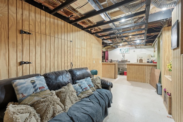 2894 115th Ave, Greenbush Twp, MN 55371 - living room with wooden walls