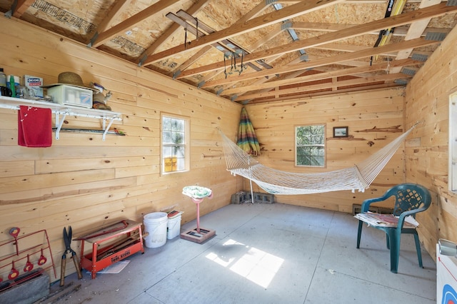 2894 115th Ave, Greenbush Twp, MN 55371 - unfurnished bedroom with lofted ceiling and wood walls