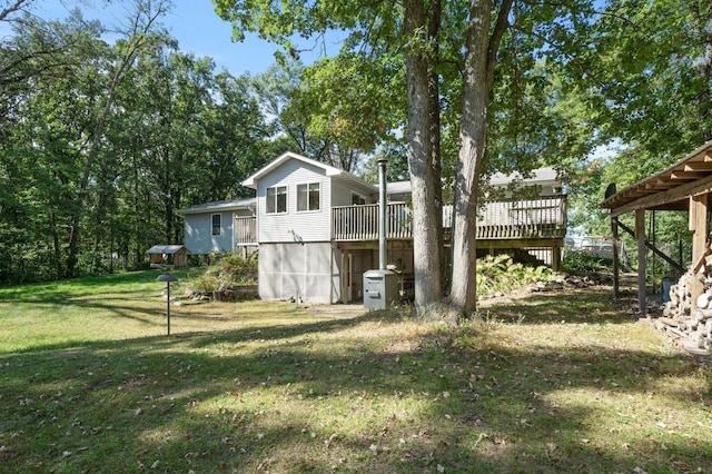 2894 115th Ave, Greenbush Twp, MN 55371 - view of green lawn with a wooden deck