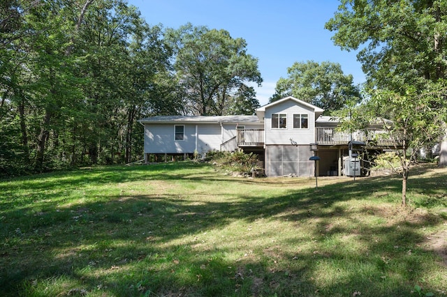 2894 115th Ave, Greenbush Twp, MN 55371 - back of property with a deck and a yard