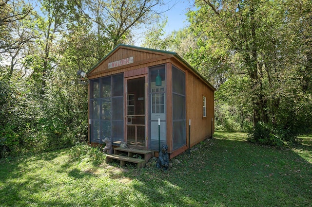 2894 115th Ave, Greenbush Twp, MN 55371 - view of outdoor structure featuring a sunroom