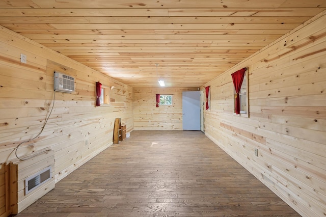 2894 115th Ave, Greenbush Twp, MN 55371 - bonus room featuring wood ceiling, wooden walls, hardwood / wood-style floors, and a wall mounted AC