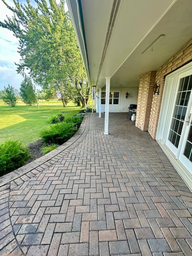 view of patio / terrace with a grill