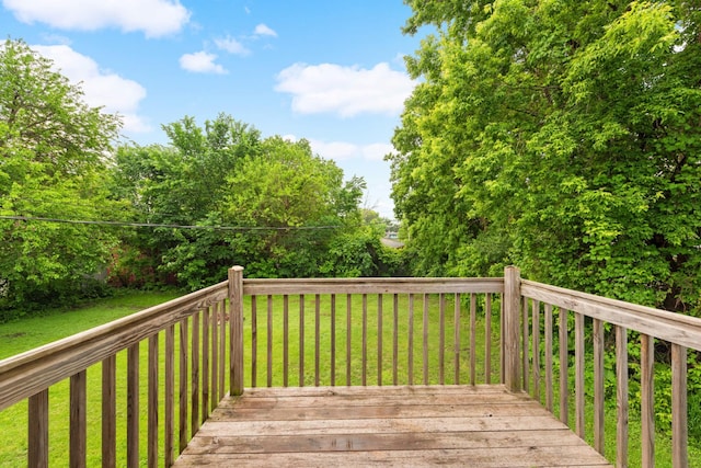 deck with a lawn