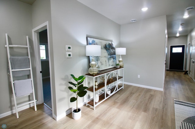 501 1st St NE, Hankinson, ND 58041 - hall featuring wood finished floors and baseboards