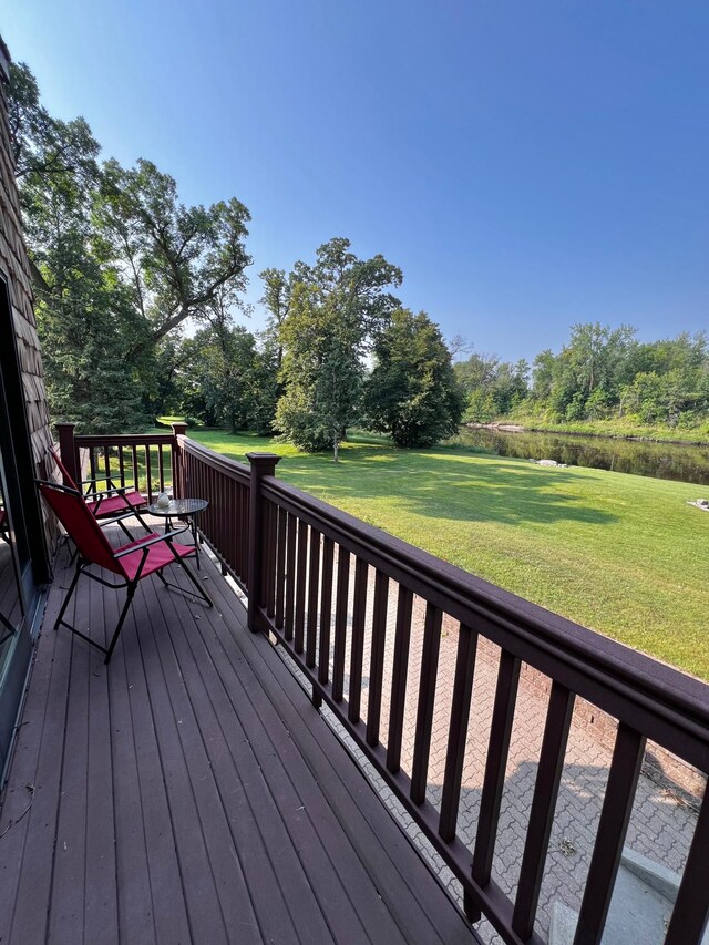 deck with a lawn