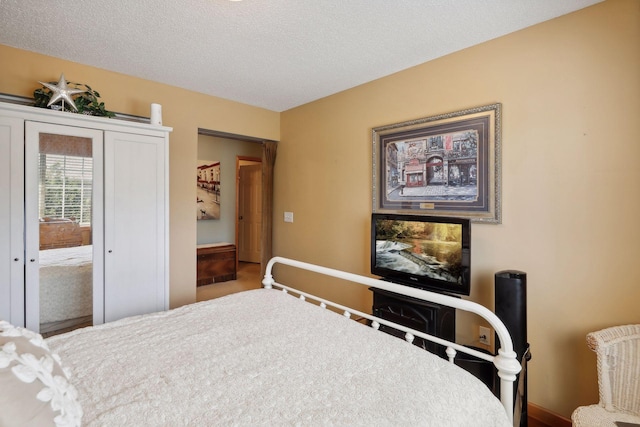 bedroom with a textured ceiling