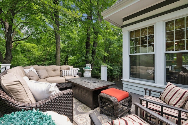 view of patio / terrace with an outdoor living space