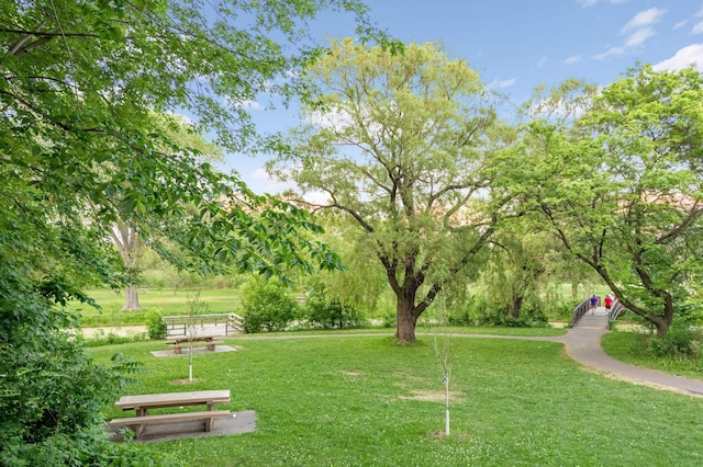 view of home's community with a lawn