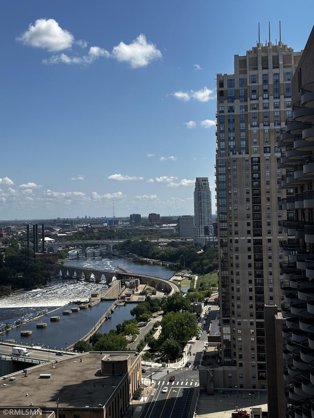 city view with a water view