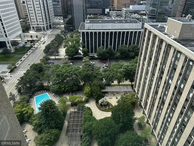 bird's eye view featuring a view of city