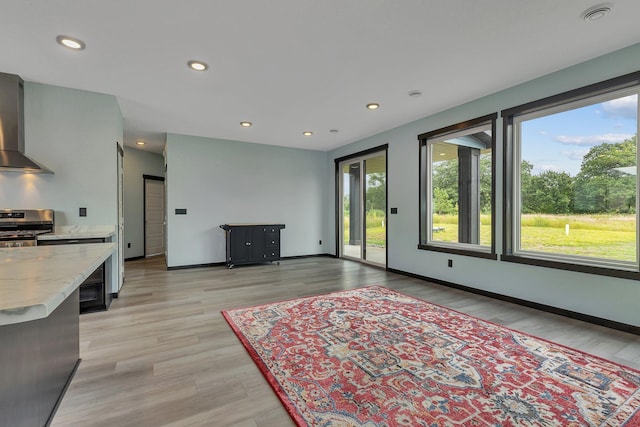 living room featuring light hardwood / wood-style flooring