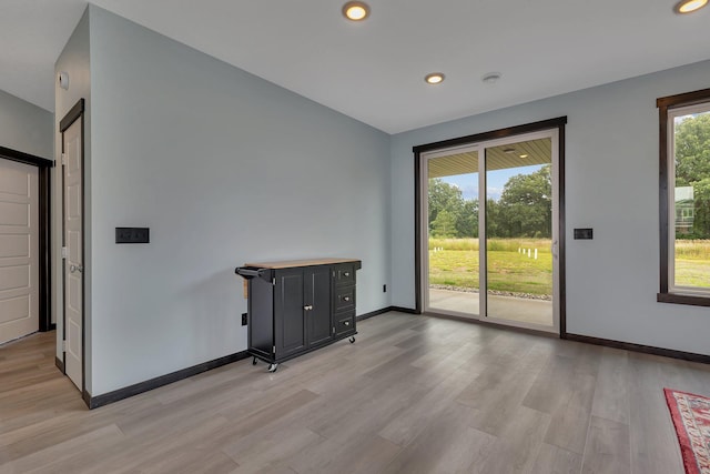 doorway with light hardwood / wood-style floors and plenty of natural light