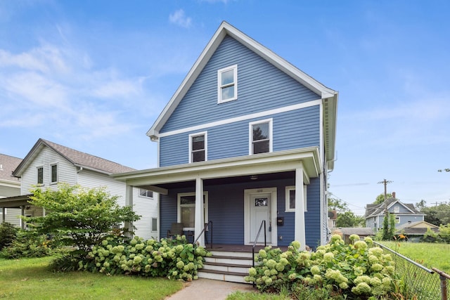 front facade with covered porch