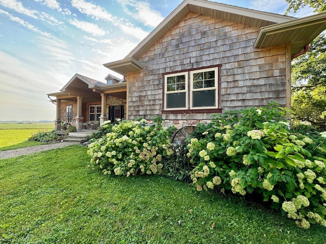 exterior space with a front lawn