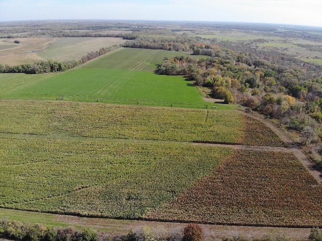 aerial view featuring a rural view