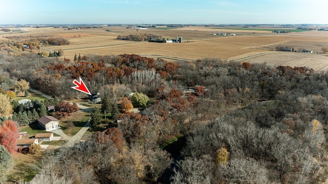 aerial view with a rural view