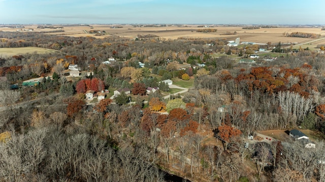 drone / aerial view with a rural view