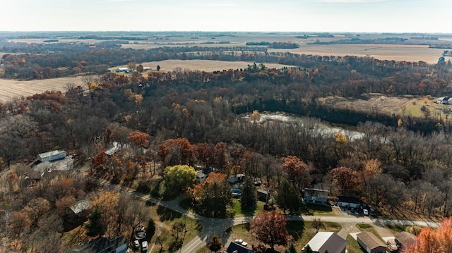 drone / aerial view with a rural view