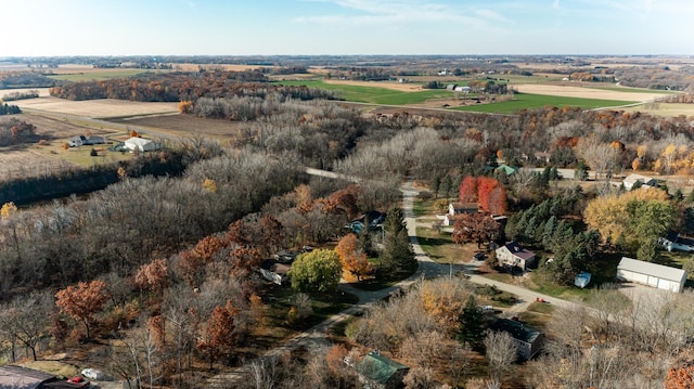 bird's eye view with a rural view