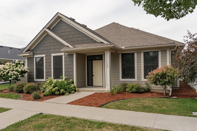 view of front of home featuring a front yard