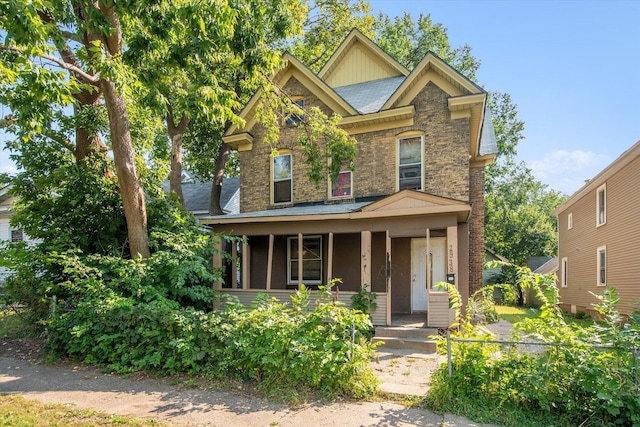 craftsman-style house with covered porch