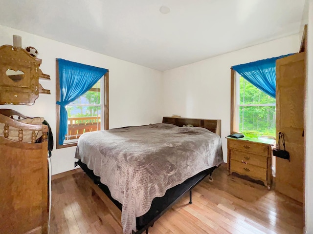 bedroom with wood-type flooring