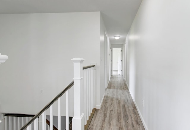 hallway featuring light wood-type flooring