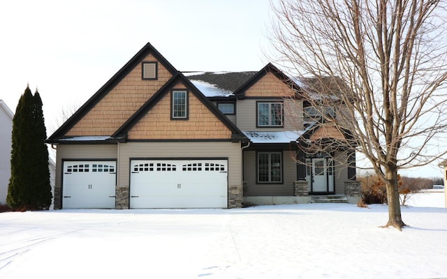 craftsman-style house with a garage