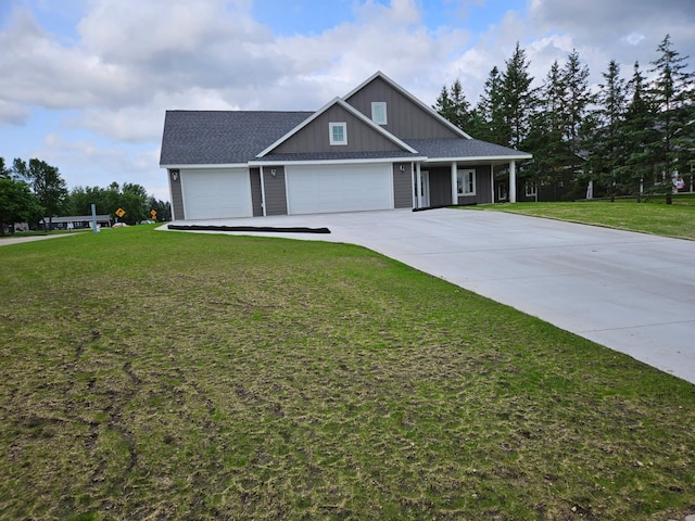 981 White Spruce Ln NW, Alexandria, MN 56308 - view of front facade featuring an attached garage, a front yard, driveway, and a shingled roof