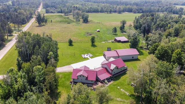 drone / aerial view featuring a rural view