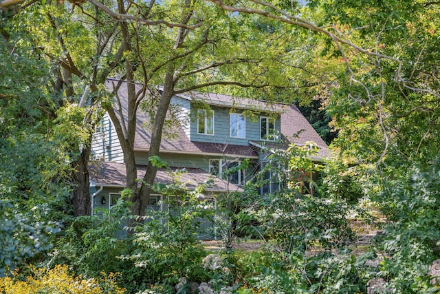 view of home's exterior featuring a shingled roof