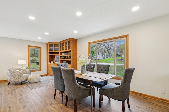 5745 Echo Rd, Excelsior, MN 55331 - dining area with recessed lighting, baseboards, a healthy amount of sunlight, and wood finished floors