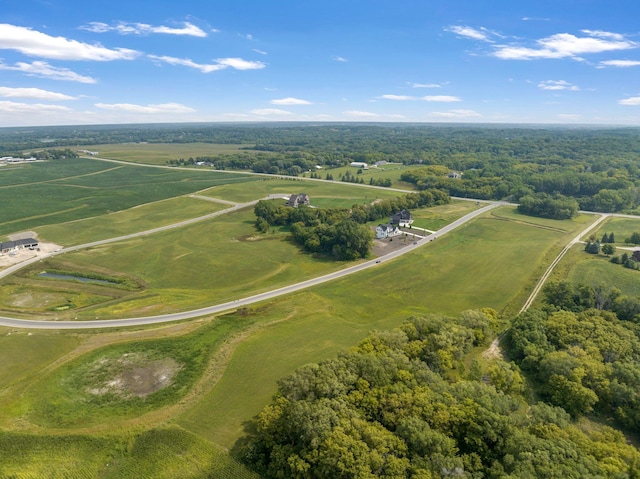 aerial view with a rural view