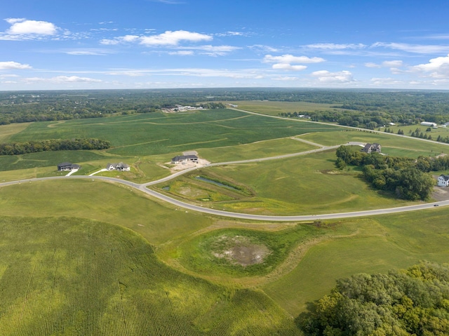 drone / aerial view with a rural view