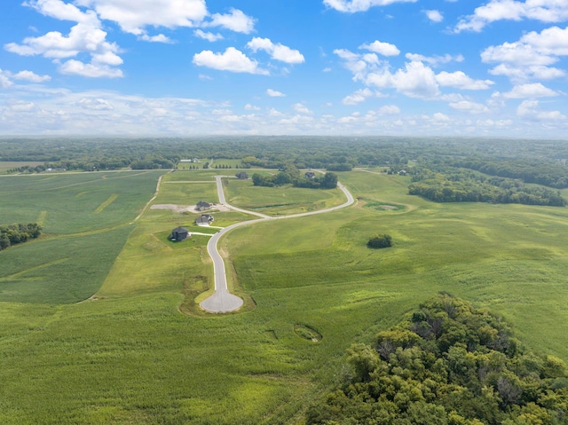 drone / aerial view with a rural view